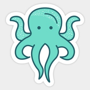 cute cartoon mint octopus Sticker